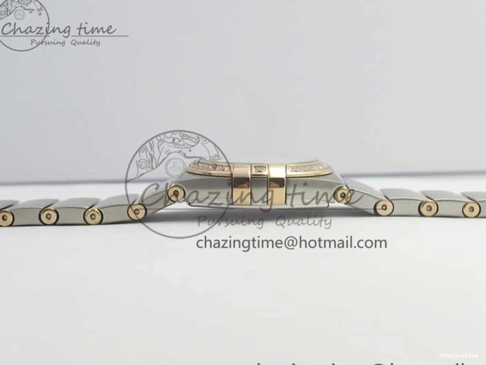 0212 NewStyle Constellation Ladies 27mm ZF 1:1 Best Edition SS RG White MOP Dial Diamonds Bezel & Markers on SS RG Bracelet ETA Quartz 7943